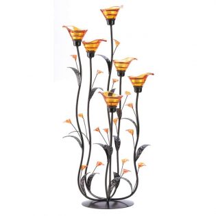 Amber Calla Lily Candle Holder
