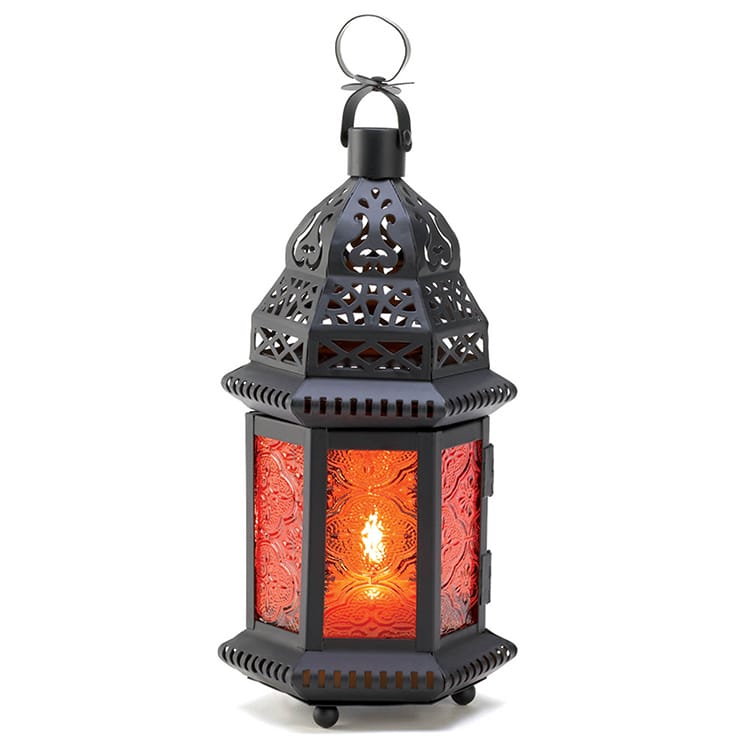 Amber Iron Moroccan Candle Lantern