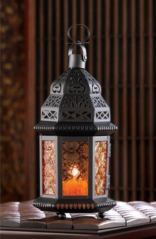 Amber Moroccan Candle Lantern Home Decor