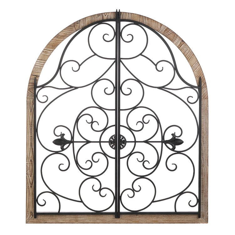 Arched Wood Iron Wall Decor
