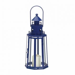 Blue Lighthouse Lantern Home Decor