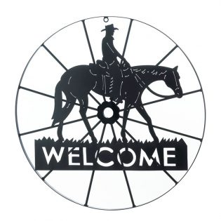 Cowboy Wheel Welcome Sign Home Decor