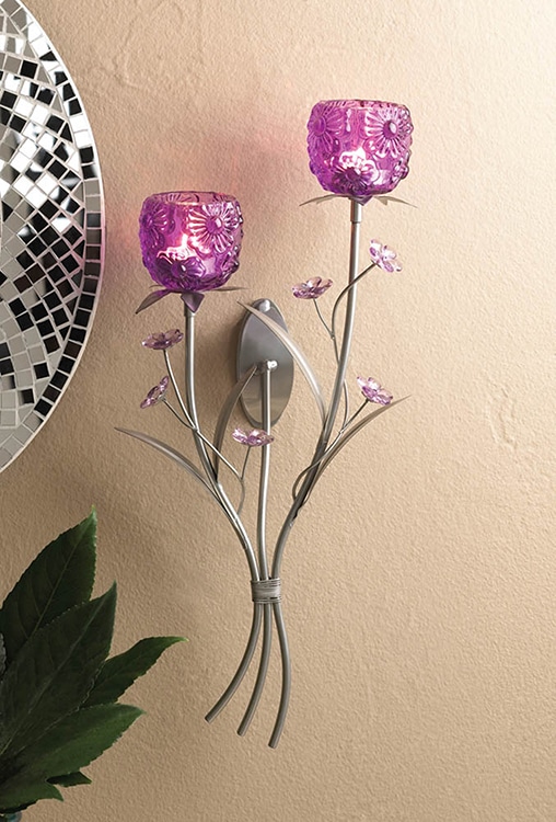 Fuchsia Blooms Candle Holder