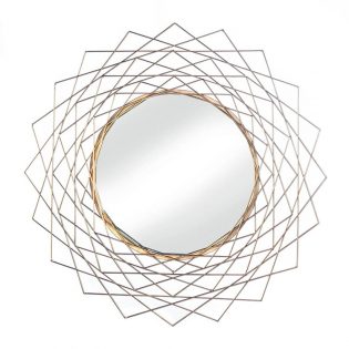 Golden Geometric Wall Mirror Home Decor