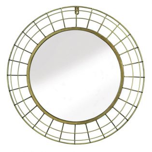 Golden Wire Framed Wall Mirror