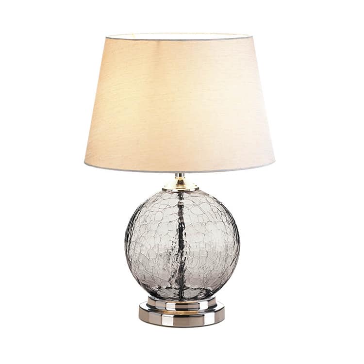Gray Crackle Glass Table Lamp Decor