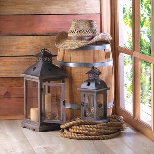 Large Monticello Wood Candle Lantern