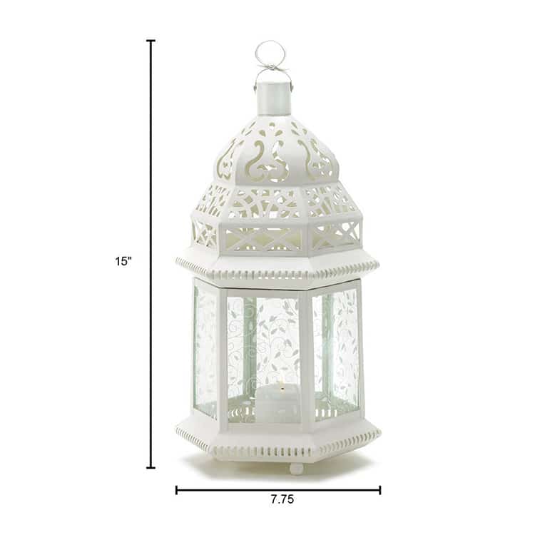 Large White Moroccan Lantern Decor