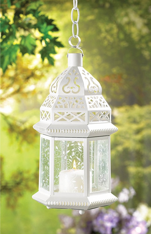 Large White Moroccan Lantern Home Decor