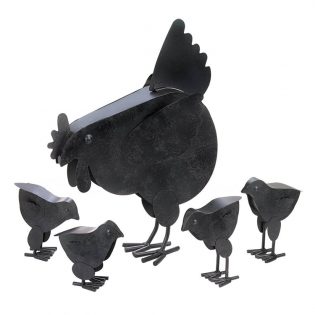 Metal Chicken Sculptures Home Decor