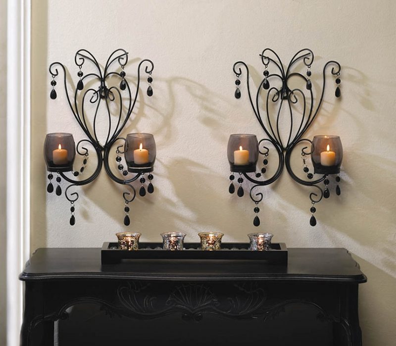 Midnight Elegance Candle Wall Sconces Home Decor