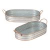 Oblong Galvanized Metal Serving Trays
