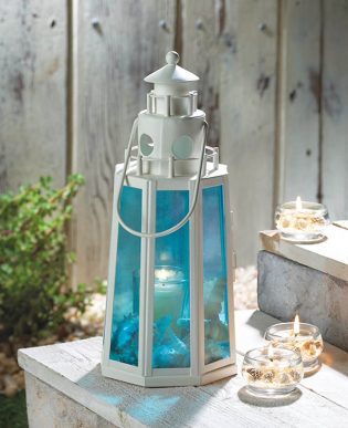 Ocean Blue Lighthouse Candle Lamp