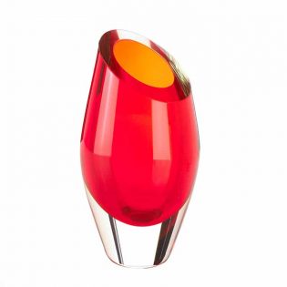 Red Cut Glass Decorative Vase