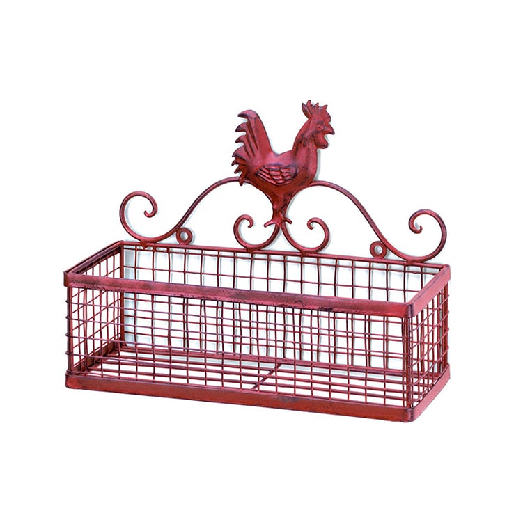 Red Rooster Single Wall Rack Home Decor