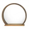 Round Wooden Mirror With Shelf Wall Decor