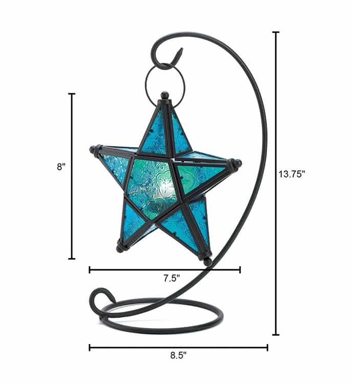 Sapphire Star Table Lantern Decor