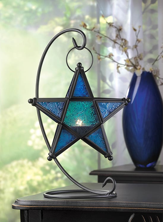 Sapphire Star Table Lantern Home Decor