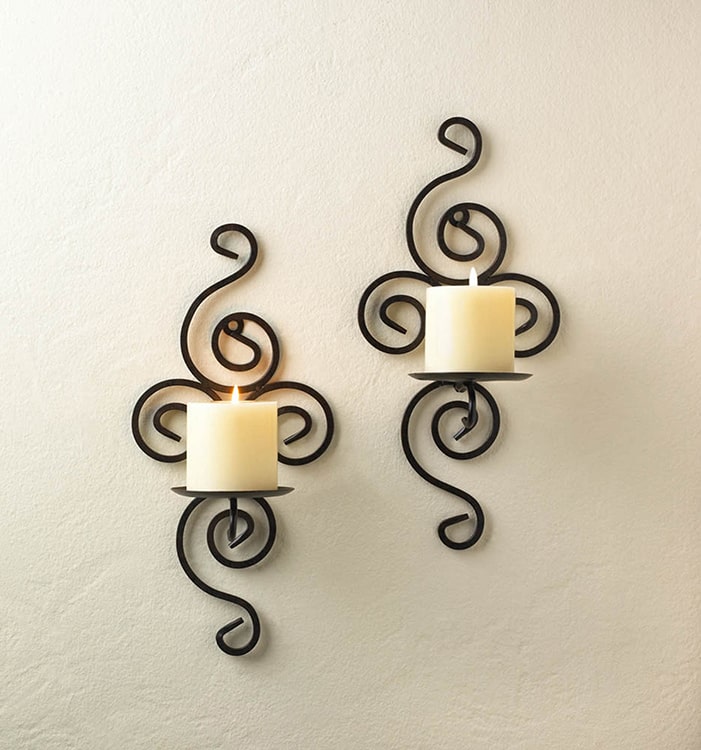 Scrollwork Candle Sconces Decor