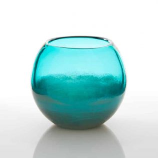 Small Aqua Fish Bowl Blue Vase