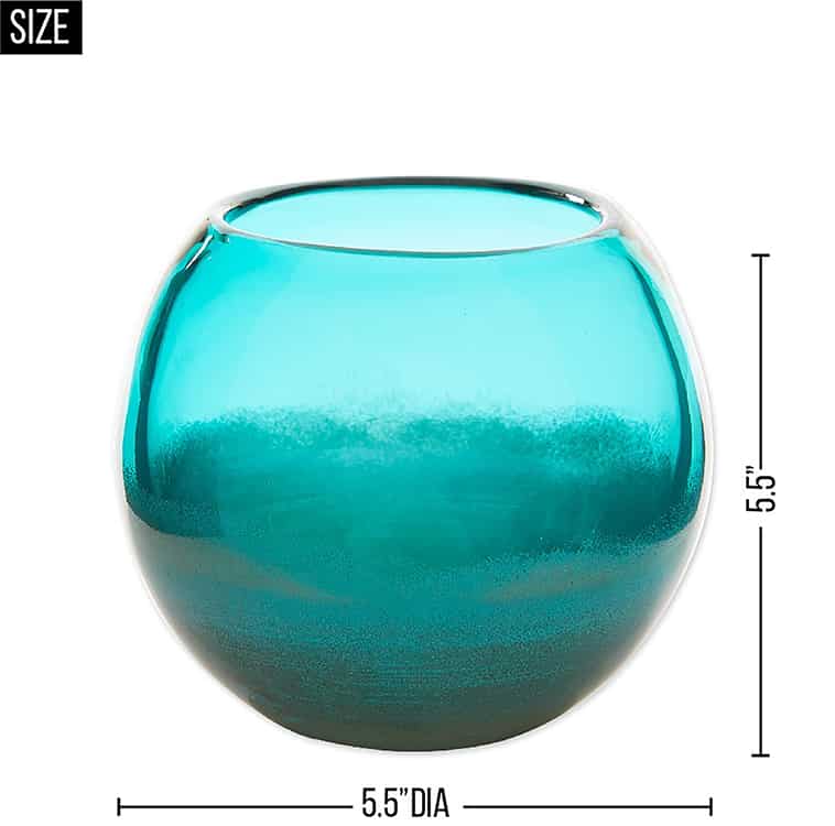 Small Aqua Fish Bowl Vase Home Decor