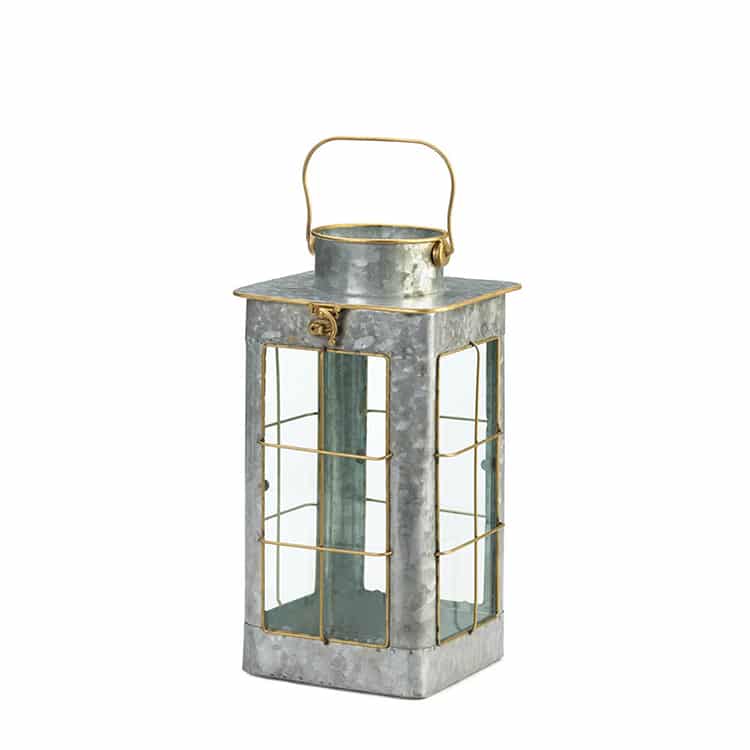 Small Farmhouse Galvanized Lantern Decor