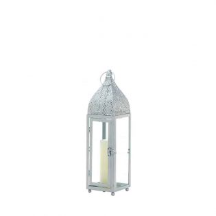 Small Silver Moroccan Style Candle Lantern