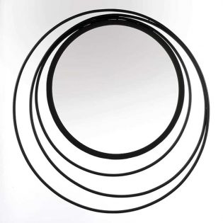 Three Ring Black Wall Mirror