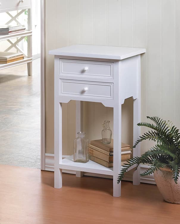 White Accent Table Home Decor Wood