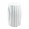 Glossy White Ceramic Stool