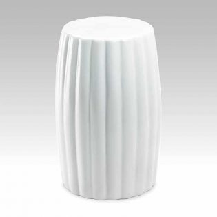 Glossy White Ceramic Stool Home Decor