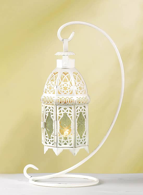 White Fancy Candle Lantern Home Decor