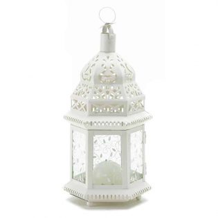 White Moroccan Lantern Home Decor