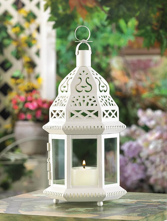 White Moroccan Style CandleLantern