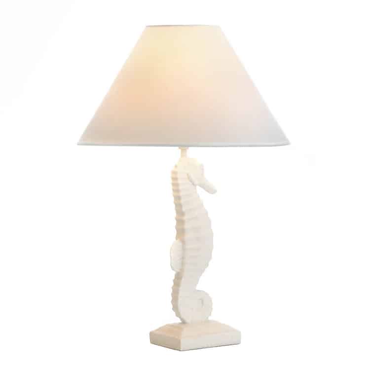 White Seahorse Table Lamp Coast Home Decor