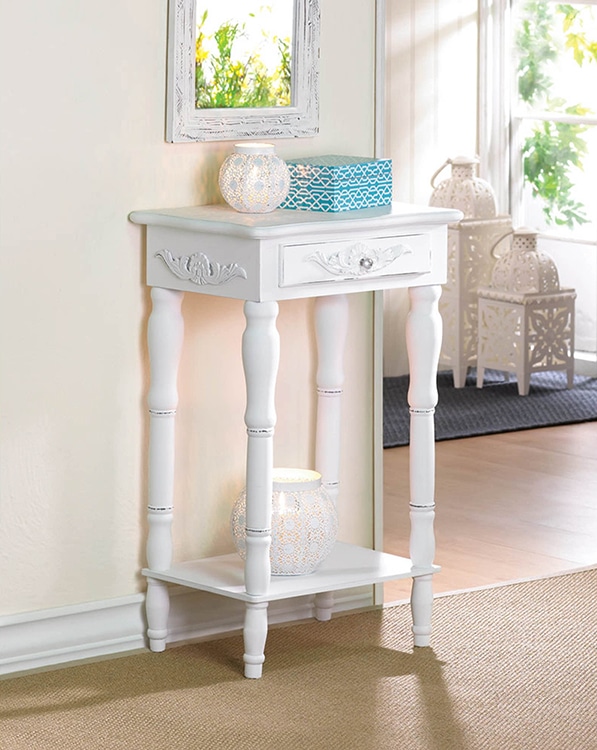 White Wood Home Decor End Table