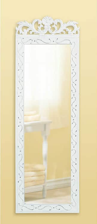 White Wood Wall Mirror