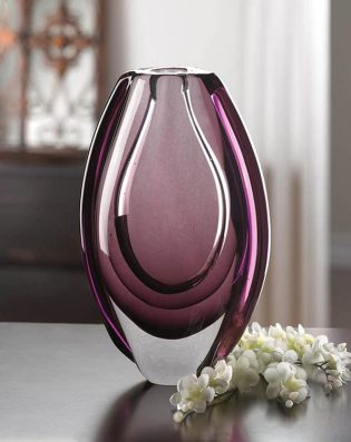 Wild Orchid Purple Art Glass Vase