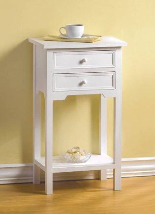 Wood White Accent Table Home