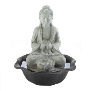 Buddha On Lotus Tabletop Fountain