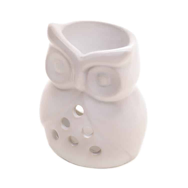 Charming White Owl Oil Warmer