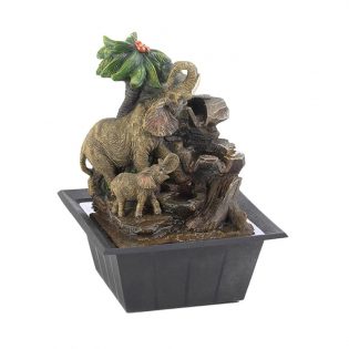 Elephant Family Tabletop Water Fountain