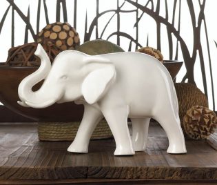 Sleek White Elephant Figurine Decor