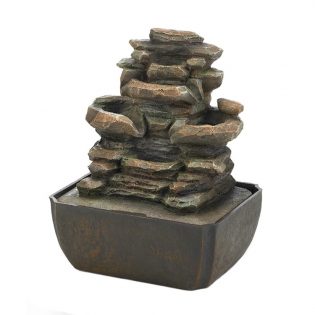 Tiered Rock Formation Water Fountain