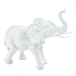 White Elephant Ceramic Figurine